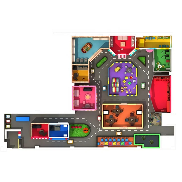 Softplay Playgrounds Kids Play Center Equipment Plastic Slide Indoor Small Space Theme Playground