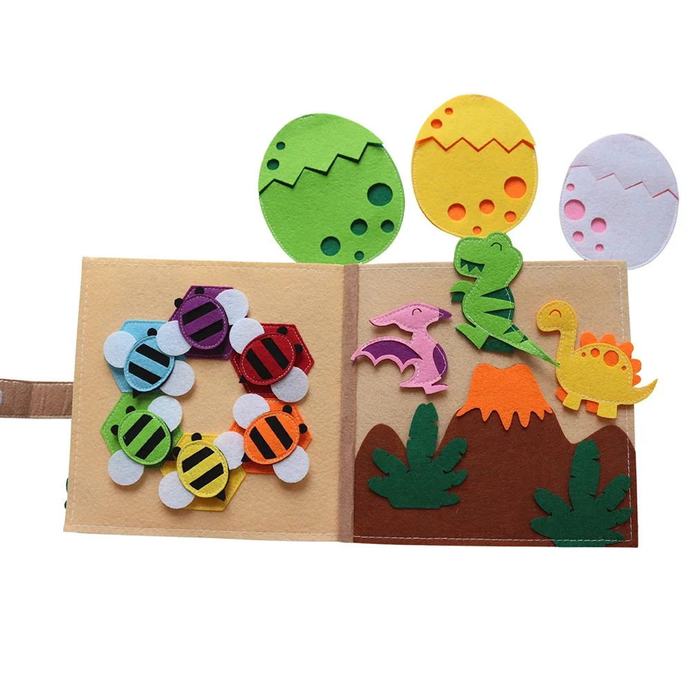 Wholesale Children Educational Toy Kids Learning Activity Book Montessori Felt Fabric Quite Book Baby Felt Play Book for Kids