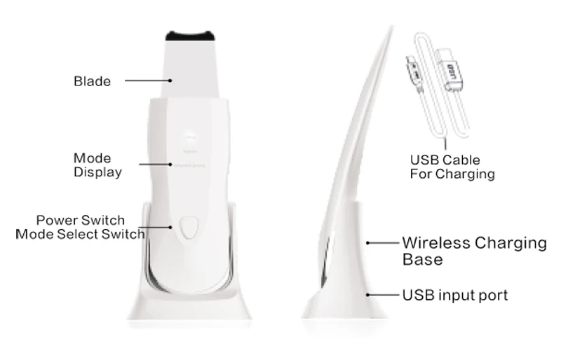 SILIYA Portable Ultrasonic Beauty Machines Skin Peeling Scrubber And Gentle Peel Device