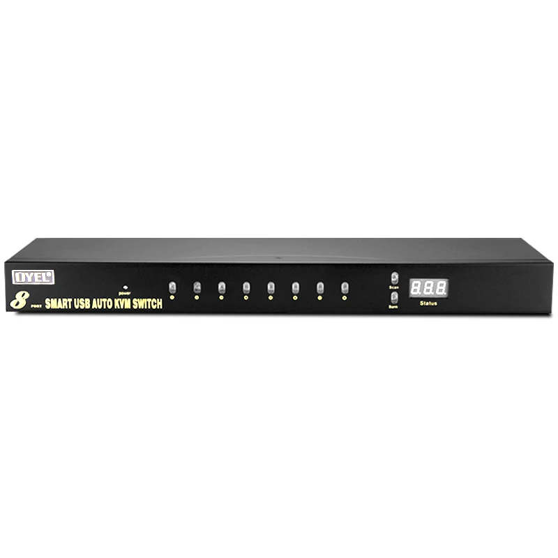 Factory OEM 8 port Automatic USB VGA KVM switch high quality  8 input 1 output with usb hub support 1920X1440@60HZ