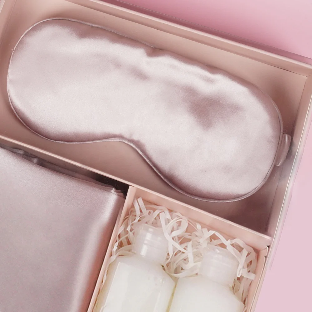 Non-toxic Blissy Custom Gift Set 100% Mulberry Silk Pillowcase And Eye Mask