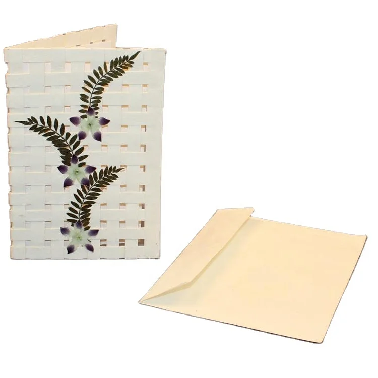 Handmade cotton Paper Greeting Cards with real dry flowers For Christmas and All Occasions