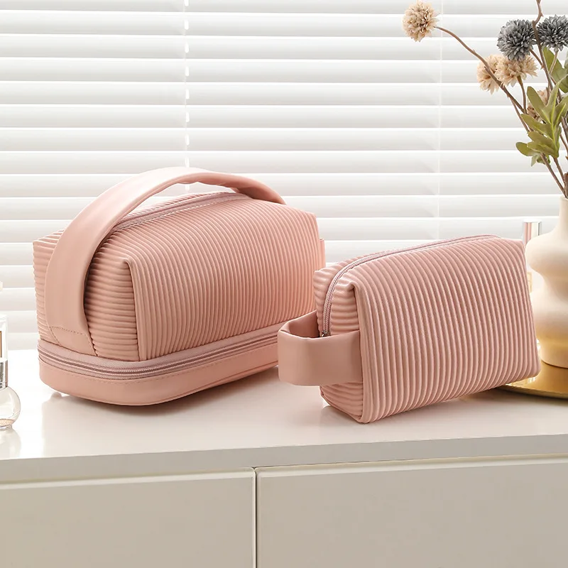 Makeup bag Portable large capacity hand bag high appearance level wash storage bag