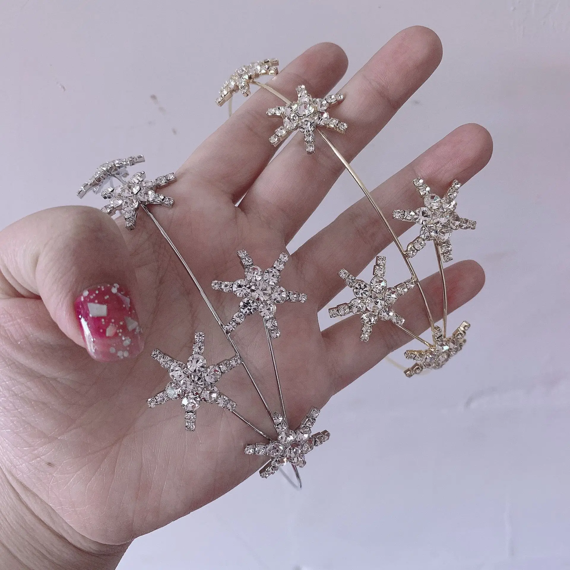 XUNBEI Fashion Gold Sliver Color Metal Star Hairband for Women Wedding Hair Accessories Tiara Elegant Girls Headband