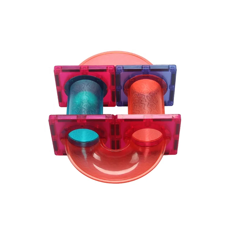 3D Transparent Children Magnetic Set Ball Play Maze Race Set Toy Marble Run Tiles