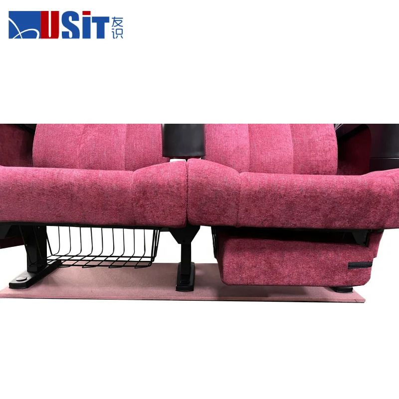 High Back Sliding Comfortable Movie Theater Seats Commercial Fireproof Fabric Theater Cinema Chair Furniture
