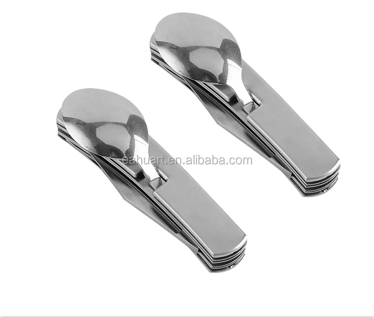 High quality portable cutlery set italy multifunction cutlery pocket cutlery set spoon fork knife for camping