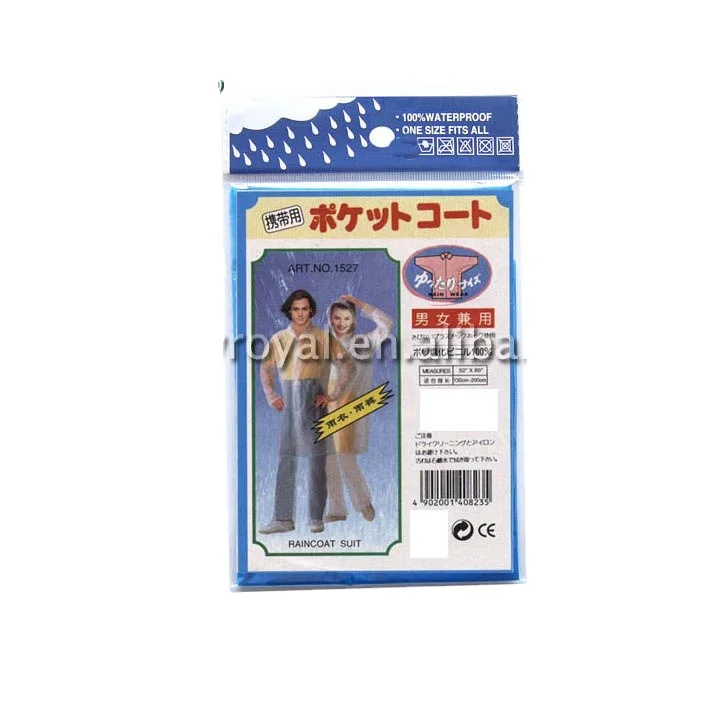 Promotional Branded Transparent Plastic Adult Rainwear