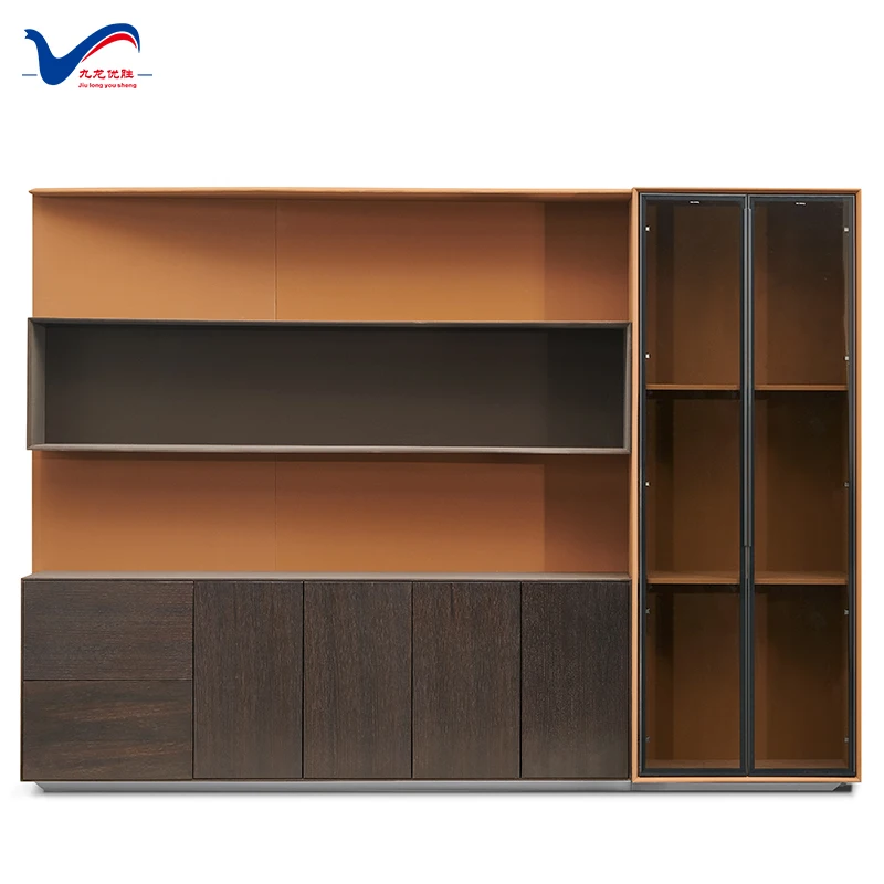 Leather PVC upholstery Luxury Filling Cabinet Office bookcase specifications