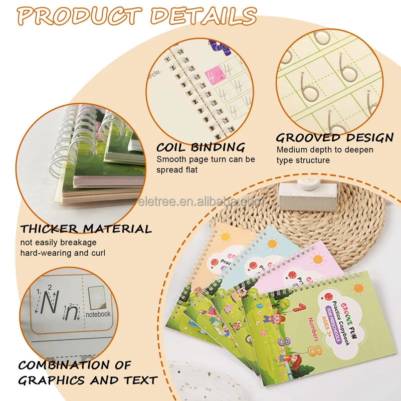 Writing Practice Groove Book Copybook Magic Groove Handcover Writing Practice Books For Kids