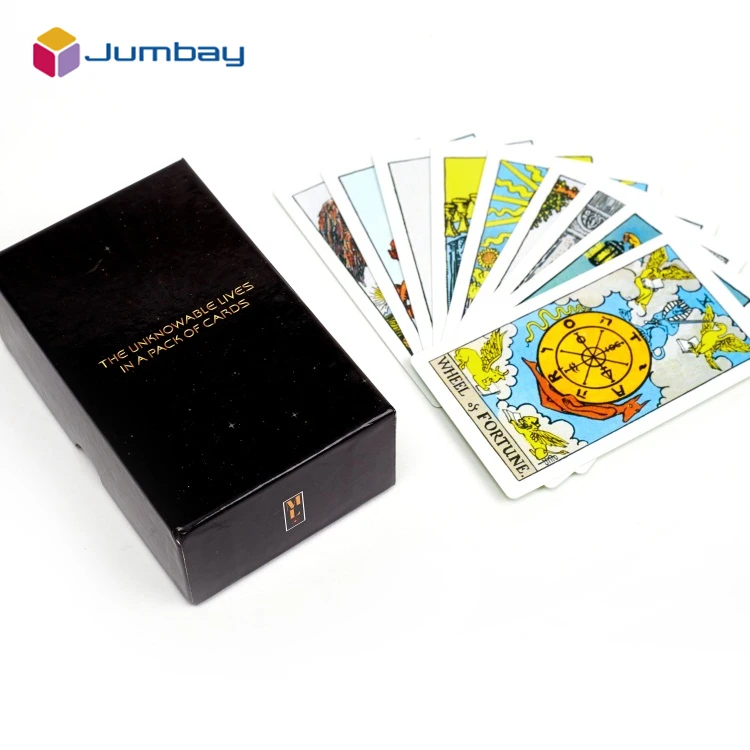 Custom Black Red Blue Any Color printing Mix Up Business Tarot 80 Cards With Storage Box