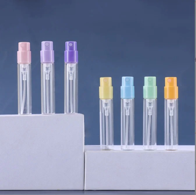 2.5ml transparent  Color bayonet glass perfume Portable small spray bottle Sample bottle Travel separate bottle