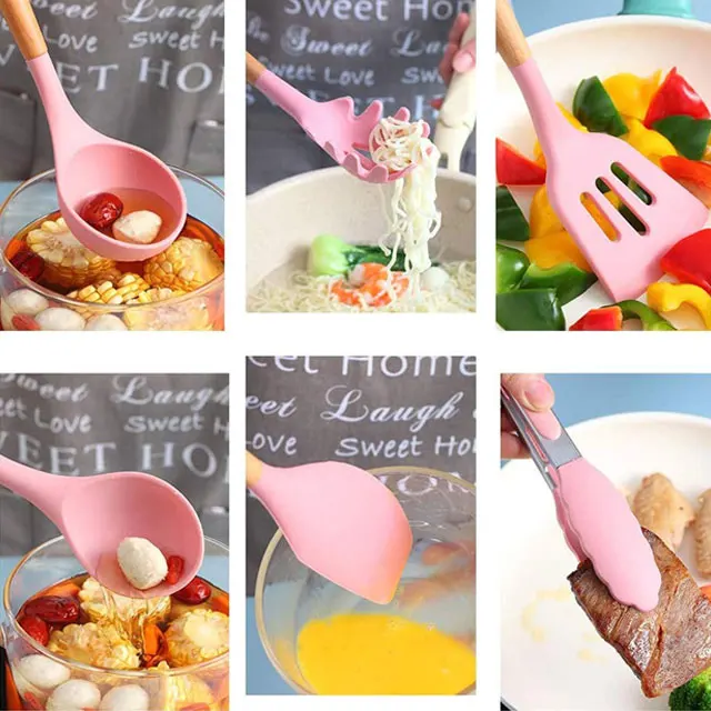  Kitchen Cooking utensil set 12 pcs Silicone Utensil