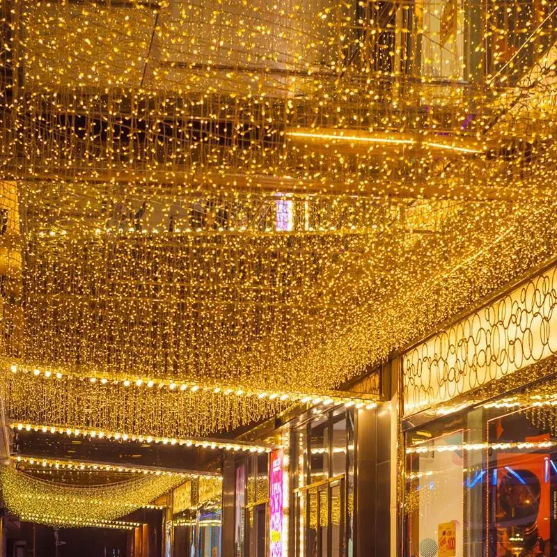 Droop 0.3-0.6m AC 220V Garden Street Outdoor Decorative Holiday Light LED Christmas Curtain Garland Fairy Icicle String Lights