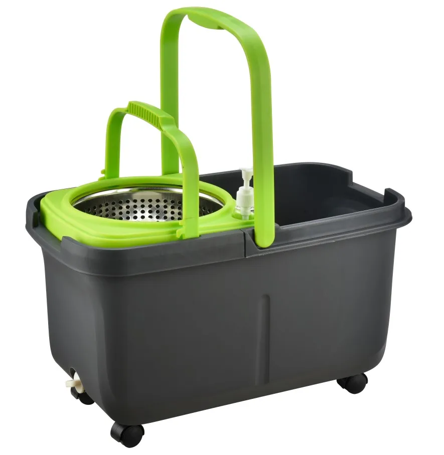 Detachable washing spinner spin magic mop 360 wheels with microfiber refill and SS pole