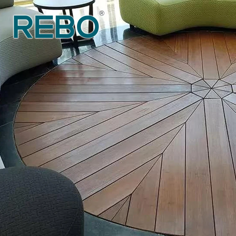 Natural color bamboo wooden parquet deck flooring