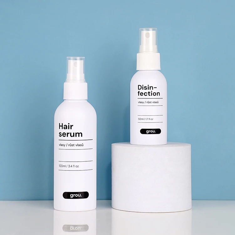 Custom Capacity 50ml 100ml White Matte Pet Plastic Cosmetic Packaging Fine Mist Spray Bottle