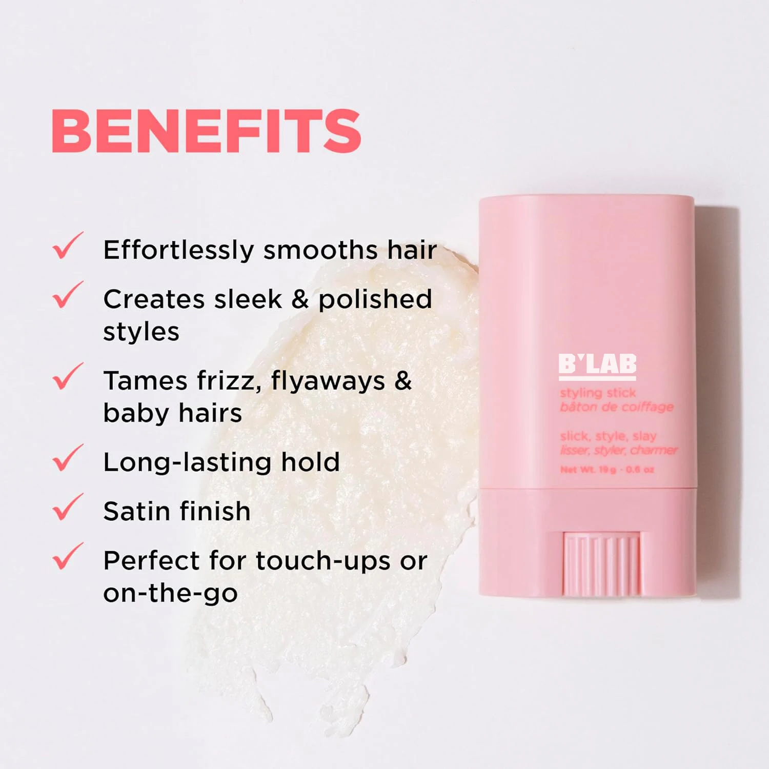New Arrivals Hair Care Natural Edge Control Strong Hold No White Residue Anti Frizz Natural Styling Gel Wax Stick for Hair