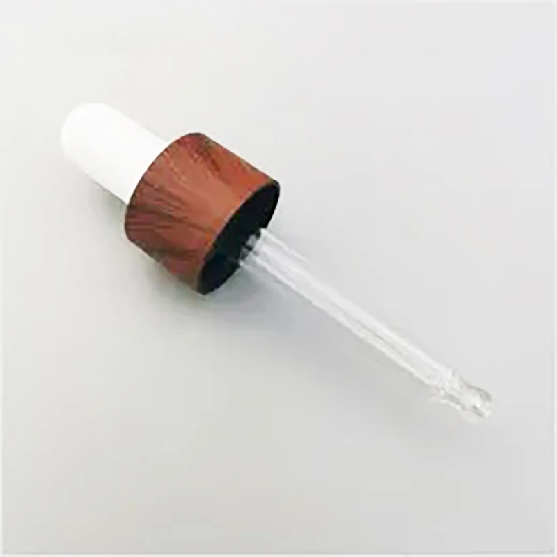 18/410 20/400 Bamboo Wooden Dropper Caps screw press 1ml round pointed top glass pipette for Glass Bottles