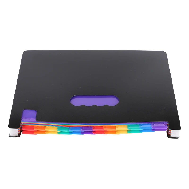 Custom Transparent Rainbow Expanding File Folder Accordion File 24 Pockets Organizer With Tag Large Capacity Wallet For School
