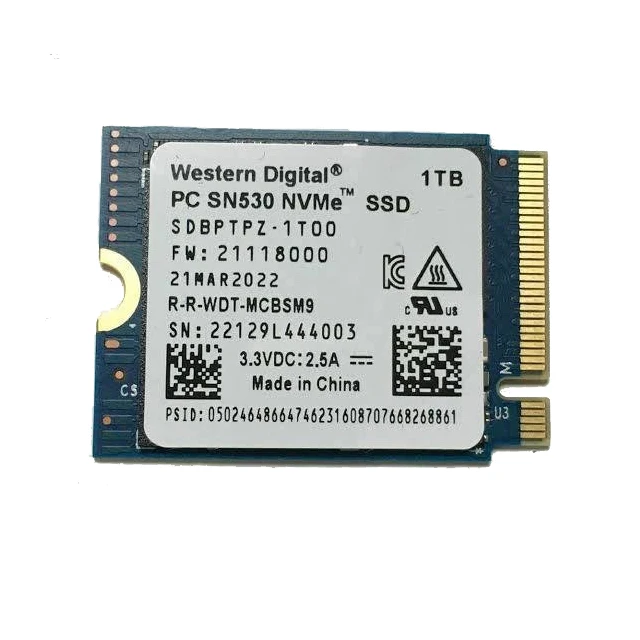 Для WD SN740 2 ТБ 1 ТБ 512 ГБ M.2 SSD 2230 NVMe PCIe Gen 4x4 SSD для Microsoft Surface ProX Surface Laptop 3 Steam Deck