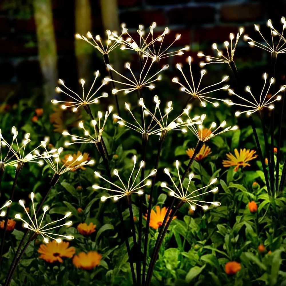 Solar Firefly Garden Lights LED Wind Moving Firefly Swinging Path Lawn Lamp Outdoor IP44 Waterproof LED Fireworks light
