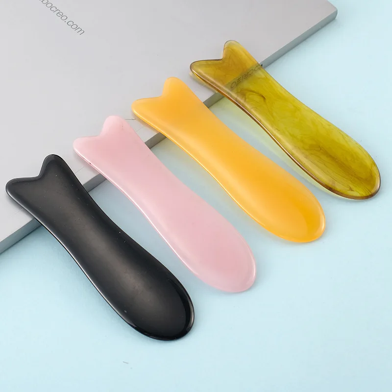 Cow horn fish shaped scraping plate resin material scraping plate universal massage meridian plate for the whole body