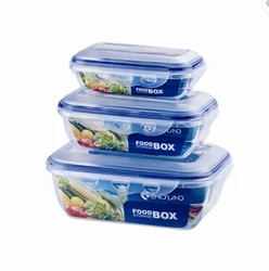 Plastic Food Storage Containers 3 Piece Set Kitchen Meal Prep Microwavable Freezer and Dishwasher Safe Food Storage Container