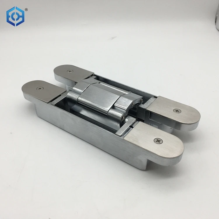 3D Adjustable Cross Door Hinges Invisible Concealed Hinges Hidden Hinge Bearing Zinc Alloy 80KG/2PCS for Folding Door Kitchen