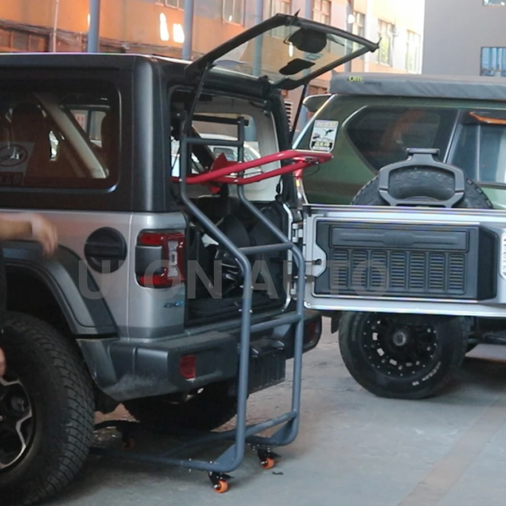 Movable Steel hard top Lift Rack for Jeep Wrangler JK JL2007-2021 and Bronco 2021-2022 Hard Top Removal Lift Cart