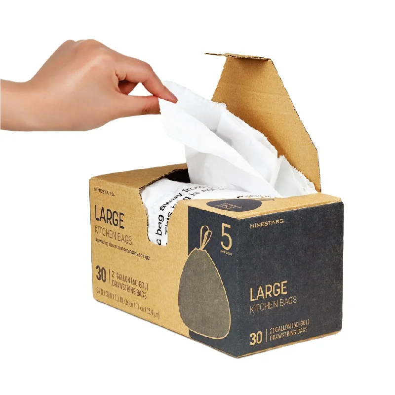 Waterproof hdpe scented transparent garbage household car kitchen waste bin draw string plastic trash bag