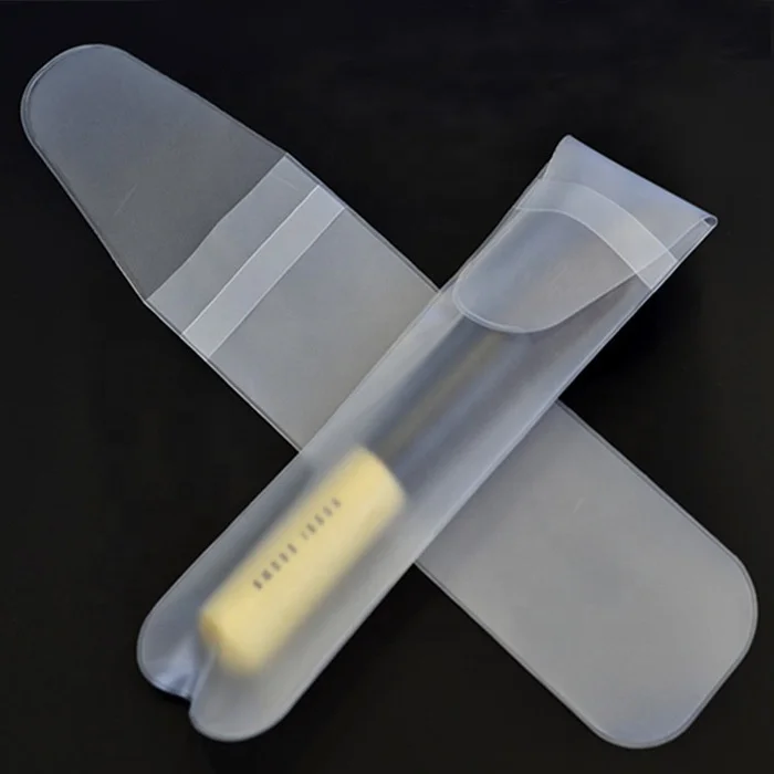 Hot selling new style plain custom black frosty matte pvc makeup brush bag