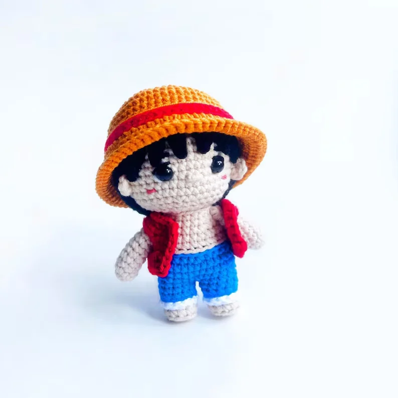 Children Cartoon Character Crochet Doll Amigurumi Mini Zoro Crochet Luffy Doll