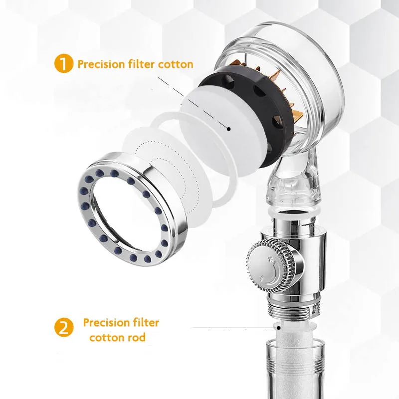 Luxurious Stone System Ionic Water Saving Pressureized High Pressure Mineral Set Hand Held Filter Shower Heads