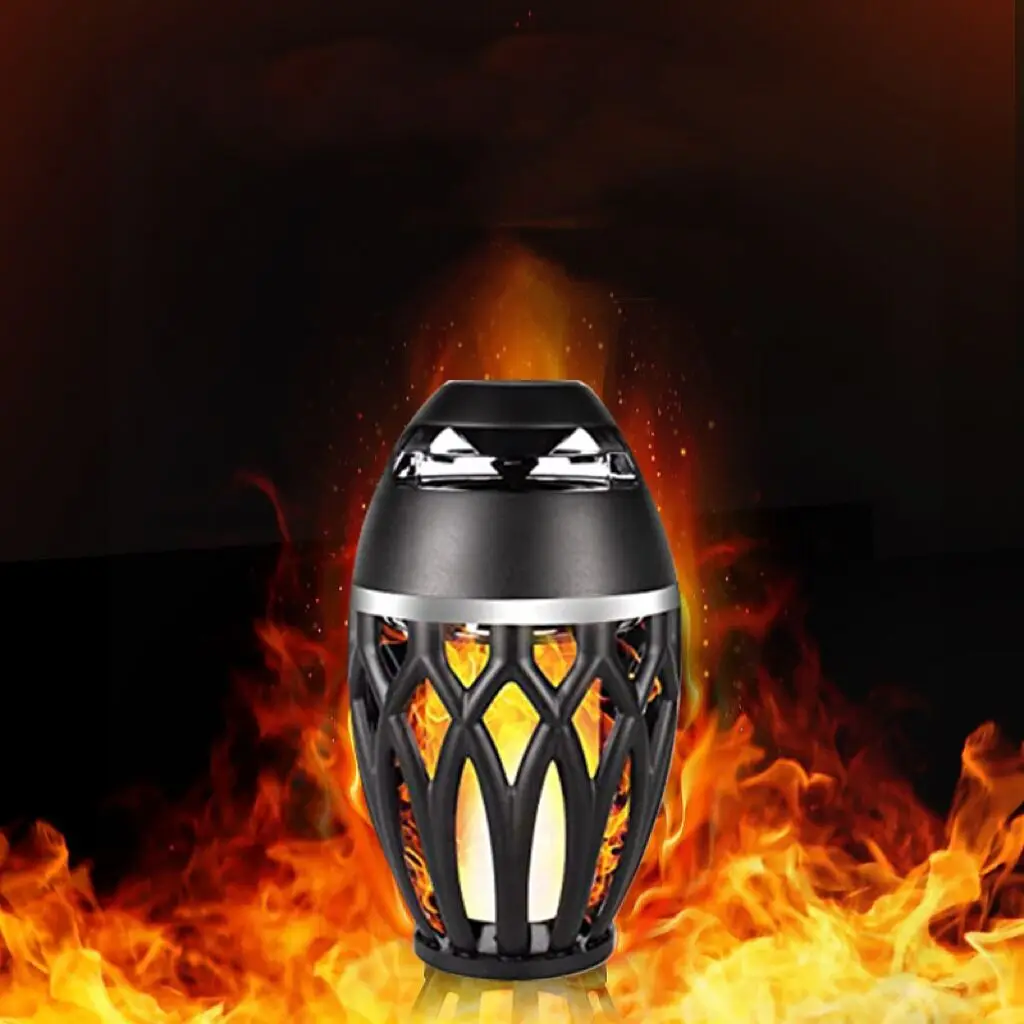 Portable Clear Sound Wireless flame Atmosphere Outdoors light  Blue tooth camping lamp speakers