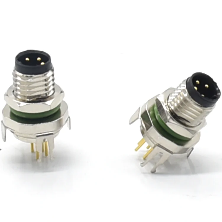 Custom 4 Pin PCB Contact M8 Shielded Male And Female Socket Connector