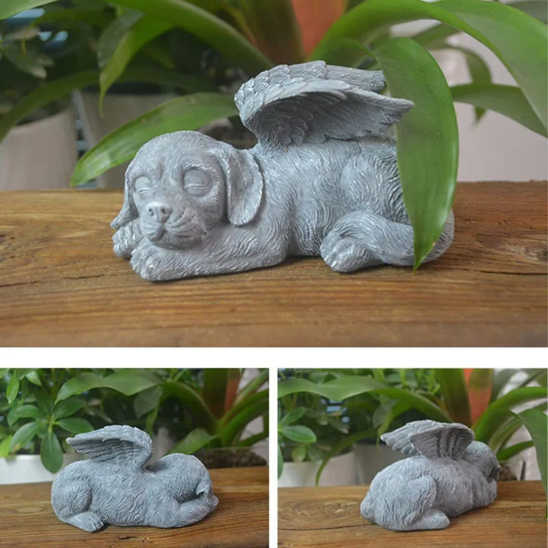 Dog Angel Pet Memorial Gifts Grave Marker Tribute Statue Resin Cat Dog Memorial Statue