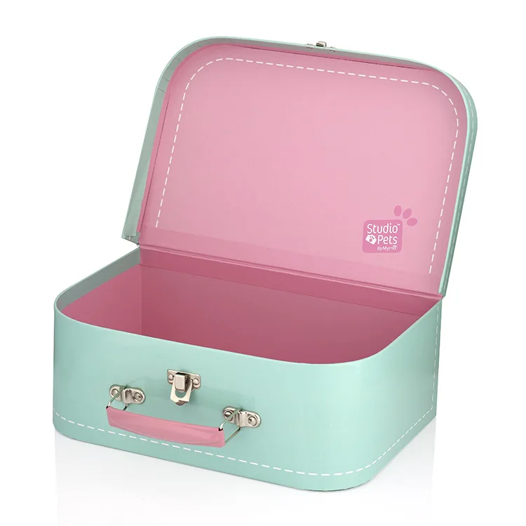 Factory Custom Logo Luxury Christmas Design Rigid Cardboard Baby Toys Clothes Packaging Gift Suitcase Box With Handle