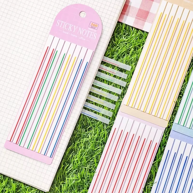 Custom 160 Sheets Pet Transparent Color Sticky Notes Office Fluorescent Extremely Slim Highlighted Pages Marked Index Tabs