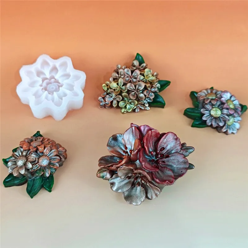 New Molds For Resin Crystal Drop Glue Multiple Flower Molds DIY Rose Osmanthus Orchid Peony Molds For Resin Art