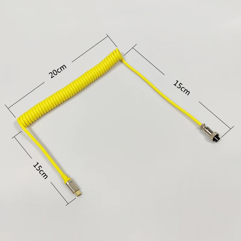 USB keyboard cable Mechanical keyboard type C cable Double sleeve coiled USB C cable