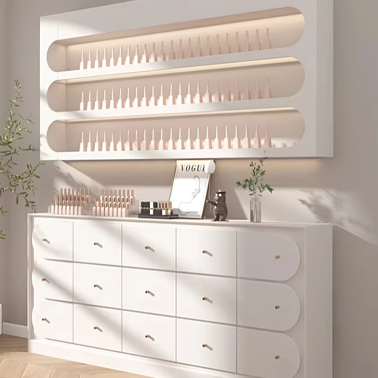 French manicure cabinet wall rack nail polish storage cabinet beauty skin care cosmetics paint display cabinet