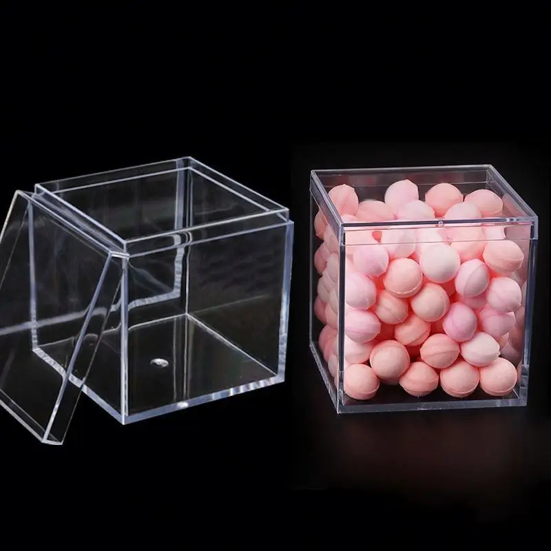 Clear Plastic Square Cube Box with Lid  Acrylic Storage Gifts Jewelry Accessories transparent package box