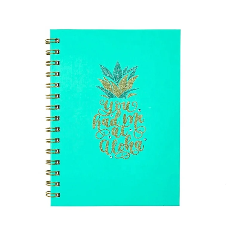 Lovely Pineapple Eco-Friendly  Handmade Notebooks, Custom Printing Diary Spiral Notebooks
