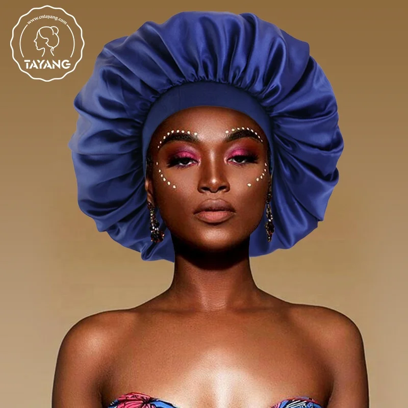 Factory Vendors For African Variety Elastic Band Satin Headwrap Wax Ankara White Custom Logo Wig Woman Hair Bonnets