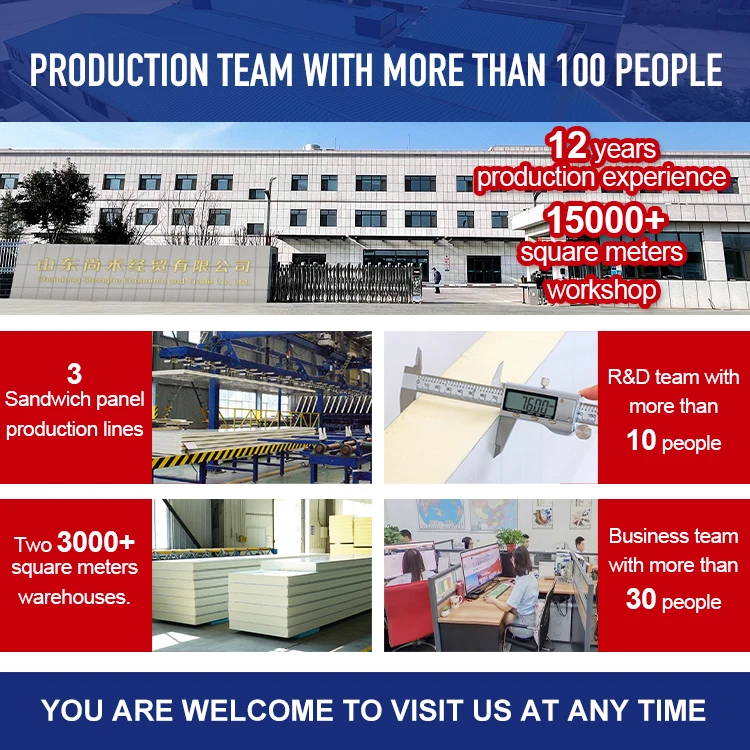 SH Exterior Wall Puf Insulated Panels PU Sandwich Panel PU Waterproof Warehouse For Cold Storage