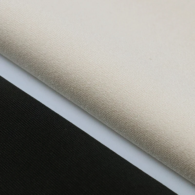 Double-sided plain weave nylon 82% spandex 18% stretch fabric 40/30N elastane weft knitted high elastic half light tight pants