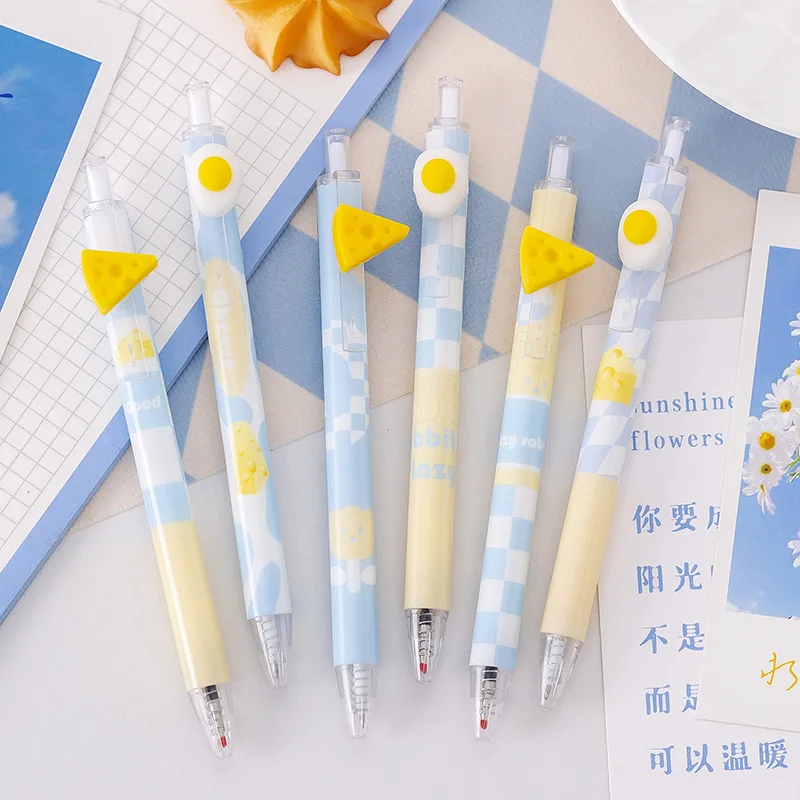 Student Stationery Kawaii Plastic Pencil for Students Sea Salt Cheese Simulation Activity Writing Tools Neutral Pen