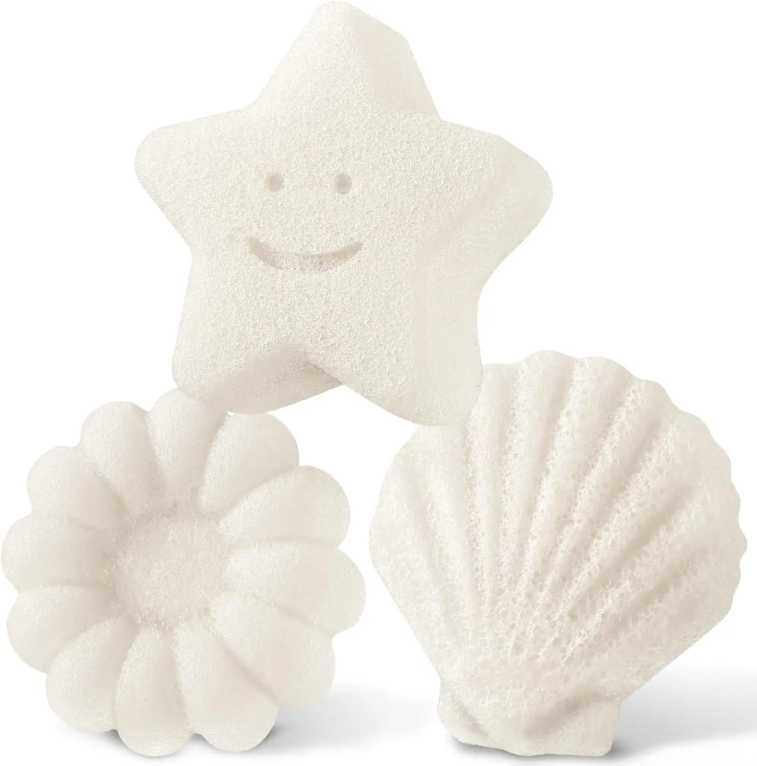 Natural Konjac Baby Sponge for Bathing Cute Shapes Natural Kids Bath Sponges for Infants Toddler Bath Time