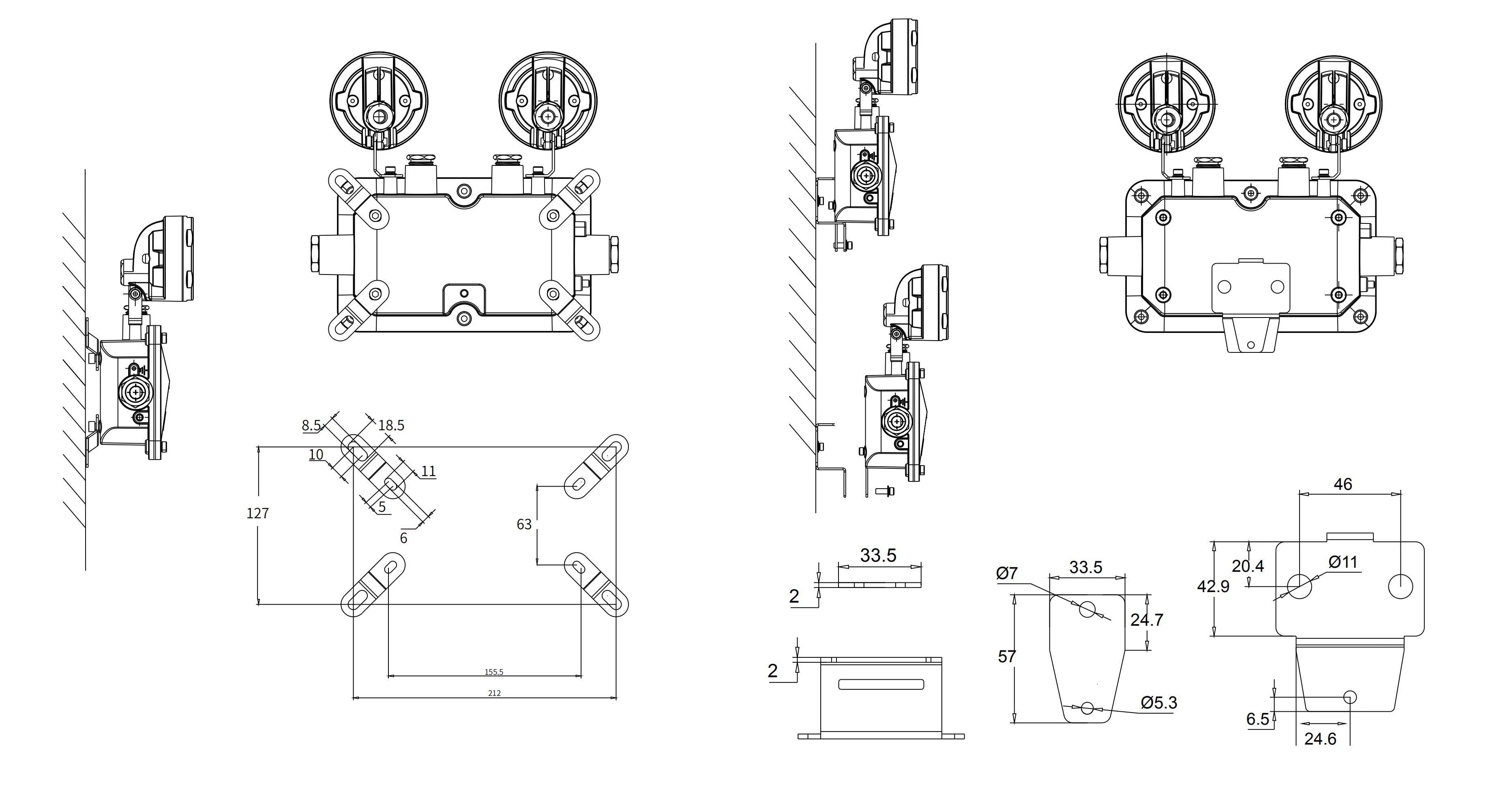 BZBBF8190 IP66 Emergency Exit Light Explosion Proof LED Explosion Proof LED Emergency Light